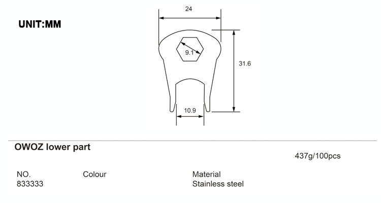 OWOZ-833333X Size Chart